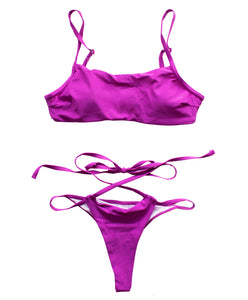 Runner Island Women's Purple Sporty Swimsuit with Wrap Around Straps