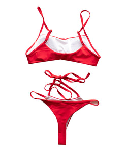 Sporty Cheeky Red Sun Bikini