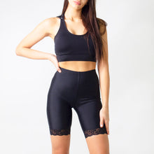 Load image into Gallery viewer, Black Lace Triathlete Shorts