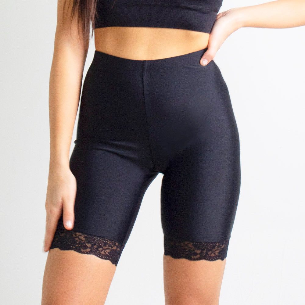 Black Lace Triathlete Shorts