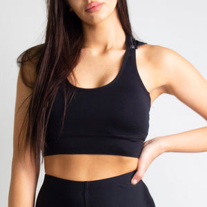 Womens Black Sports Bra Tank Top Hoodie