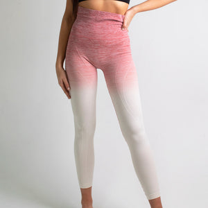 Runner Island Guava Pink Shaping Ombre Workout Leggings