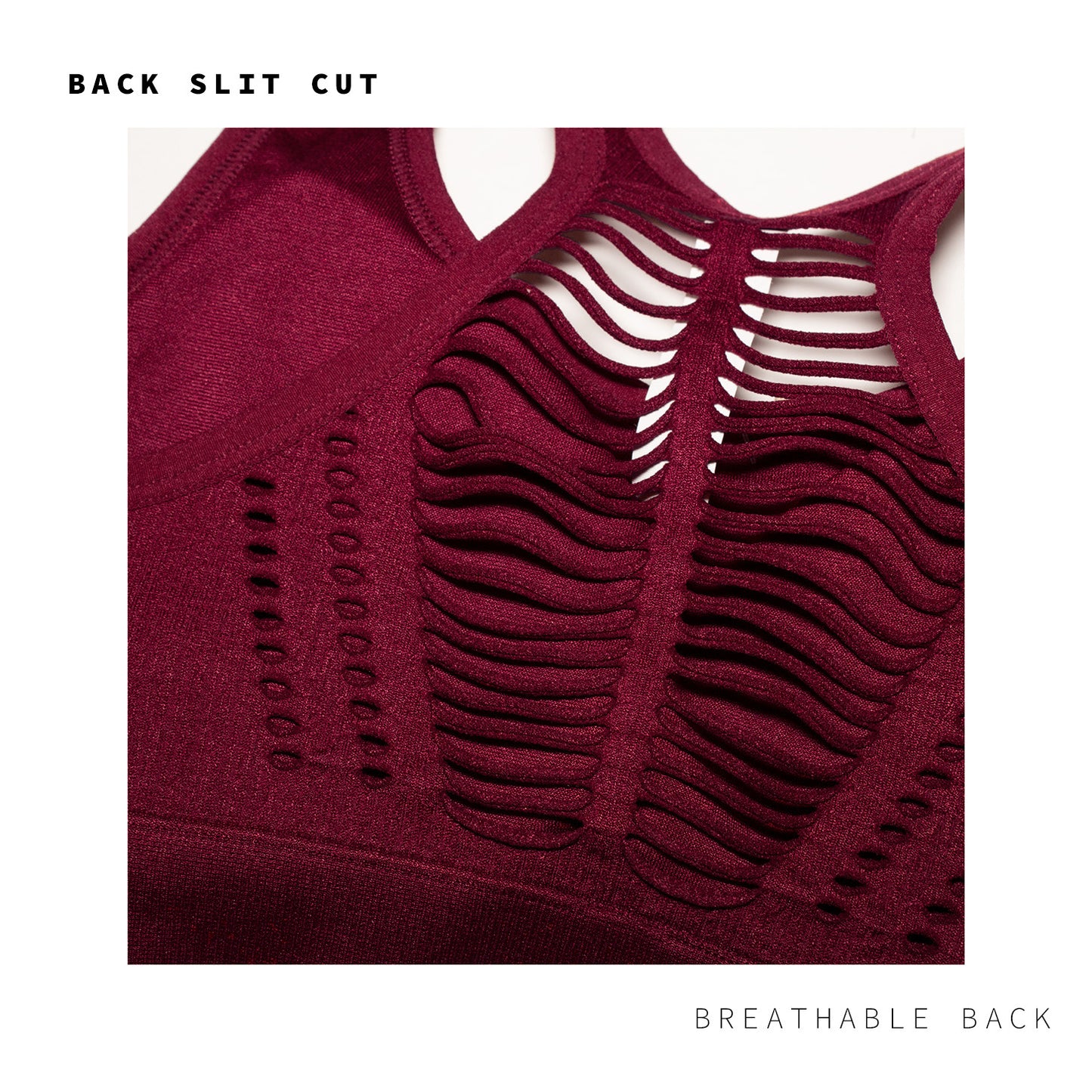 Runner Island Red Wine Ribbed Sports Bra