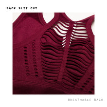 Load image into Gallery viewer, Red Wine Ribbed Sports Bra