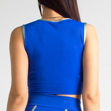 Load image into Gallery viewer, Royal Blue Zipper Crop Tank