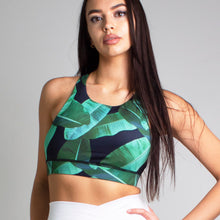 Load image into Gallery viewer, Palm Leaves Print Triathlon Sports Bra