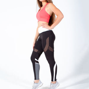 Runner Island Black White Speedway Club Mesh Leggings