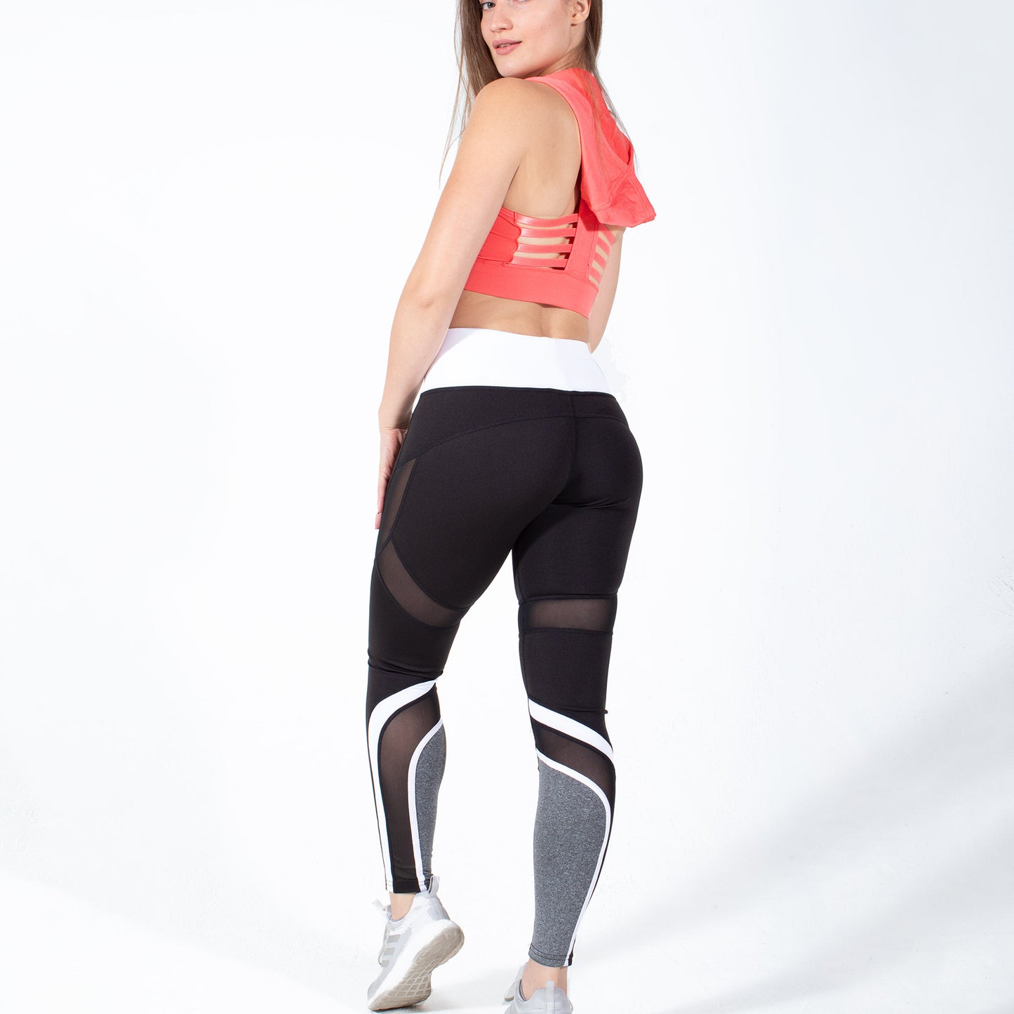 Runner Island Womens Coral Sports Bra Tank Top Hoodie