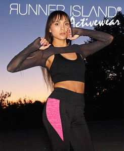 Runner Island Coastal Sun Workout Crop Top Long Sleeve