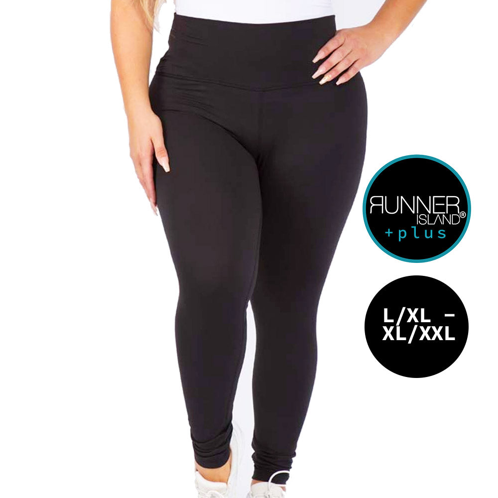 Runner Island Black Plus Size High Waistband with Pocket Leggings