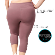 Load image into Gallery viewer, Mauve Taupe Plus Size Lattice Workout Capri