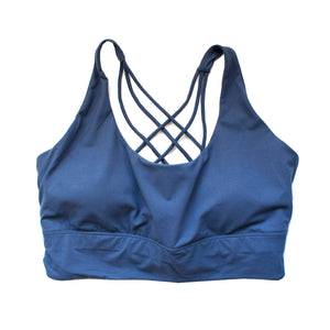 Plus Size River Blue Full Coverage Sports Bra Tank | Runner Island®