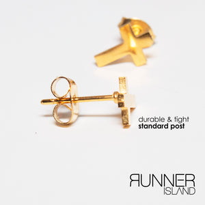 Mini Cross Stud Earrings - Waterproof - Sweat Resistant