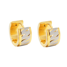 Load image into Gallery viewer, Groove Hinged Huggie Hoop Earrings