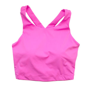 Neon Pink Womens Sports Bra Tank Top