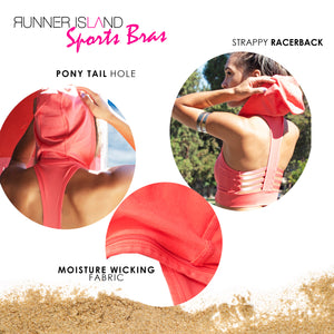 Womens Coral Sports Bra Tank Top Hoodie