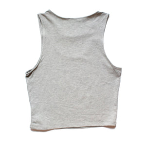 Tiffani Gray Mesh Crop Top | Runner Island® Activewear